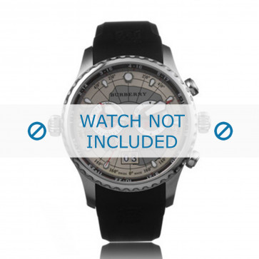 Horlogeband Burberry BU7505 Rubber Zwart 22mm