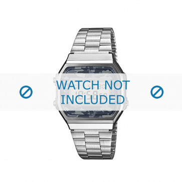 Casio horlogeband A168WEC-1EF / A168WEC-1 Staal Zilver 18mm 