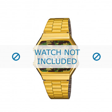 Casio horlogeband A168WEGC-3EF / A168WEGC-3 Staal Goud (Doublé) 18mm 