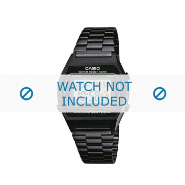 Horlogeband Casio B640WB-1AEF / B640WB-1A / 10409334 Staal Zwart 18mm