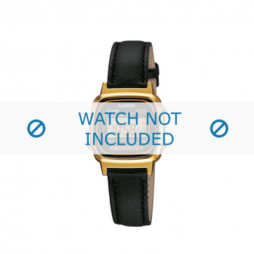 Horlogeband Casio LA670WEA-1EF / LA670WEA-1 / 10433814 Leder Zwart 13mm