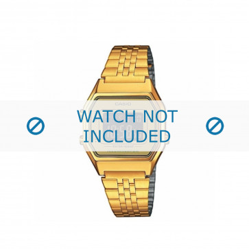 Casio horlogeband LA680WEGA-9BER / LA680WEGA-9B  Staal Goud (Doublé)  