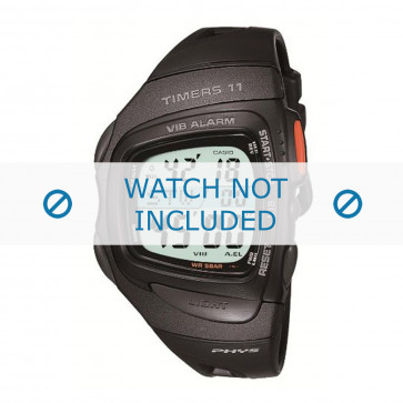 Horlogeband Casio RFT100 / 10227753 Rubber Zwart 16mm