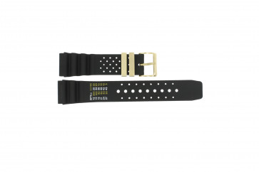 Horlogeband Universeel CMT-22-DBL Rubber Zwart 22mm
