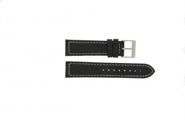Horlogeband Davis BB1020 Leder Zwart 22mm