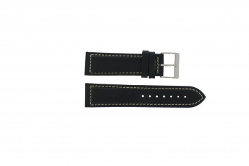 Davis horlogeband BB0450 / BB0454 Leder Zwart 24mm 