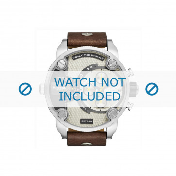 Horlogeband Diesel DZ7335 Leder Donkerbruin 24mm