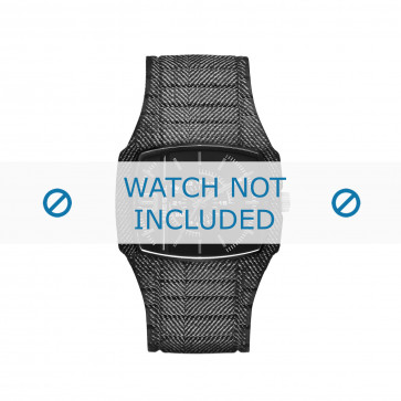 Diesel horlogeband DZ1670 Silicoon Grijs 28mm + grijs stiksel