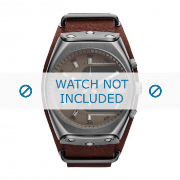 Horlogeband Diesel DZ4293 Onderliggend Leder Donkerbruin 28mm