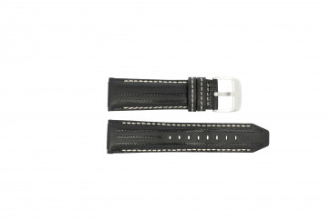 Festina horlogeband F16489 / F16488 Leder Zwart 25mm + wit stiksel