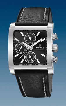 Horlogeband Festina F20424-3 Leder Zwart