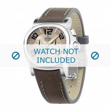Horlogeband Festina F16126-4 Leder Donkerbruin 23mm