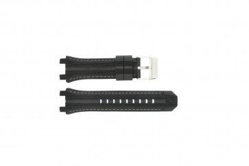 Festina horlogeband F16350/A Rubber Zwart 23mm + grijs stiksel