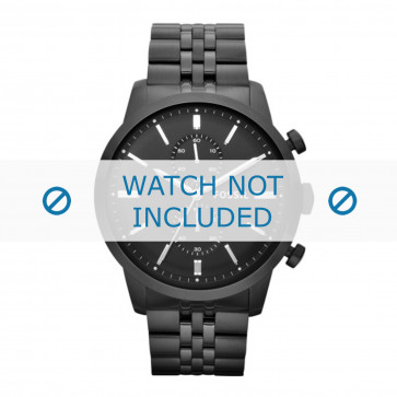 Fossil horlogeband FS4787 Staal Zwart 24mm