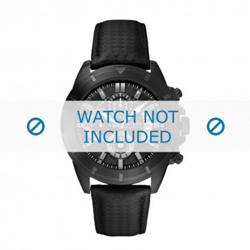 Guess horlogeband W18549G1 Carbon Zwart 22mm + zwart stiksel