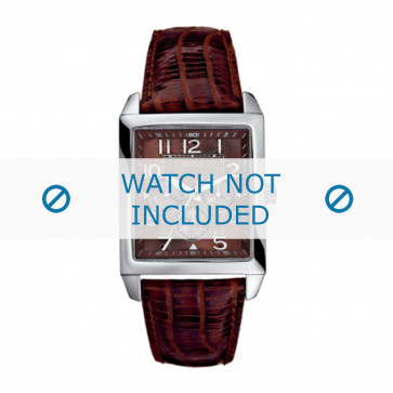 Guess horlogeband W95014G1 Leder Bruin + bruin stiksel