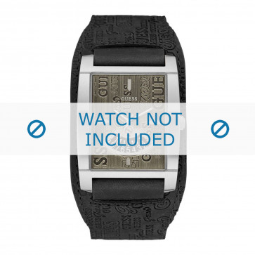 Guess horlogeband W95089G1 Leder Zwart + standaard stiksel
