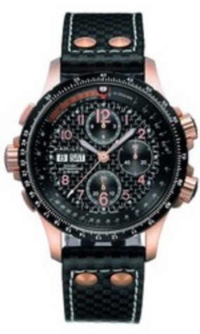 Horlogeband Hamilton H77696793 / H600.776.227 / XL Leder Zwart 22mm