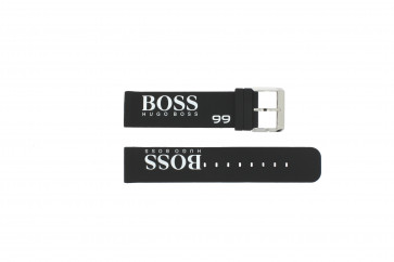 Hugo Boss horlogeband HB-103-1-34-2233 / HB1512501 /  HB659302229 Silicoon Zwart 22mm