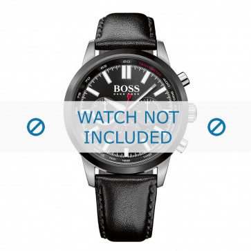 Horlogeband Hugo Boss HB-266-1-34-2875 / HB1513191 Leder Zwart 22mm