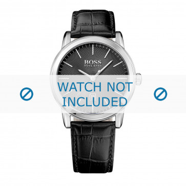 Horlogeband Hugo Boss HB-287-1-14-2921 / HB1513397 Croco leder Zwart 22mm
