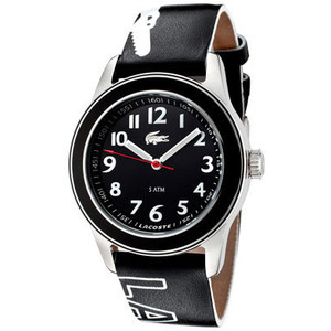 Lacoste horlogeband 2000519 / LC-11-3-18-0172 Leder Zwart 20mm