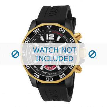 Invicta horlogeband 7434 Rubber Zwart 22mm