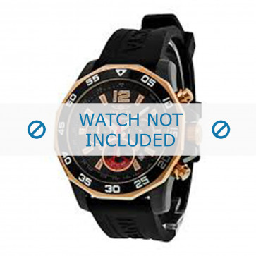 Invicta horlogeband 7435 Rubber Zwart 22mm