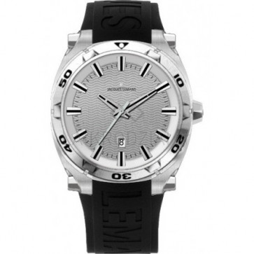 Horlogeband Jacques Lemans 1-1364-SIL-NR122 Silicoon Zwart 16mm