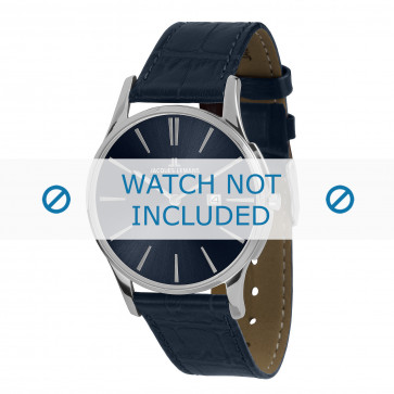 Jacques Lemans horlogeband 1-1936C Leder Blauw + standaard stiksel
