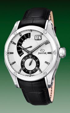 Horlogeband Jaguar J678-A Leder Zwart 22mm