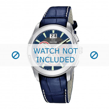 Jaguar horlogeband J615-2 Leder Blauw 22mm + wit stiksel