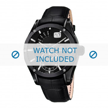 Horlogeband Jaguar J681-A Leder Zwart 22mm