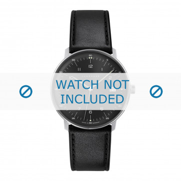 Junghans horlogeband 041/4462.00 Leder Zwart 20mm + standaard stiksel