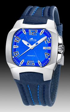 Horlogeband Lotus 15507-2 Leder Blauw 18mm