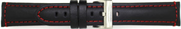 Horlogeband Universeel 393.01.06 Leder Zwart 24mm