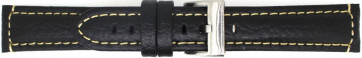 Horlogeband Universeel 394.01.22 Leder Zwart 22mm