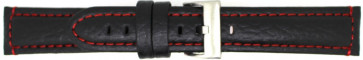 Horlogeband Universeel 394.01.06 Leder Zwart 24mm