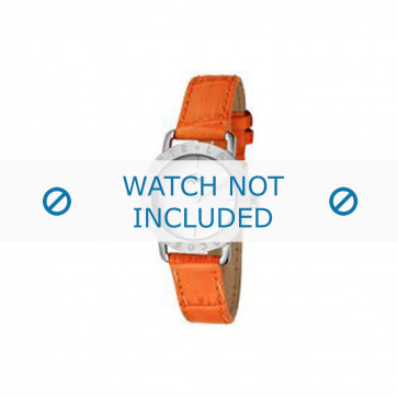 Lacoste horlogeband 2000513 / LC-05-3-14-0167 Leder Oranje 13mm + oranje stiksel
