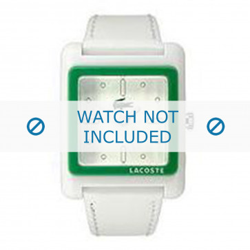 Lacoste horlogeband LC-40-3-29-2195 / 2000551 Leder Wit + wit stiksel