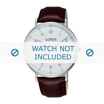Lorus horlogeband VJ21 X071 / RH895BX9 Leder Bruin 20mm + bruin stiksel