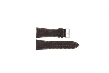 Lorus horlogeband VD57-X023 Leder Bruin 28mm + wit stiksel