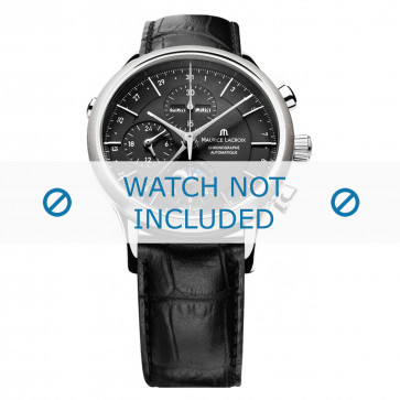 Horlogeband Maurice Lacroix LC6078-SS001-331 / 800-000242 Leder Zwart 21mm