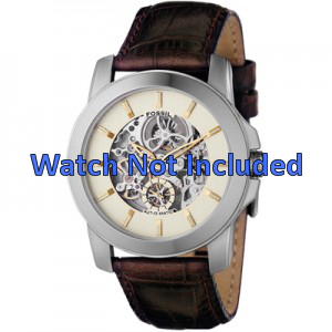 Horlogeband Fossil ME1026 Leder Bruin 22mm