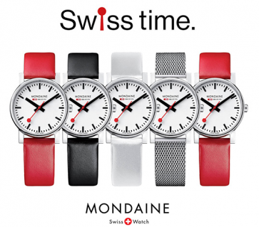 Mondaine horlogeband BM20069 / FL8222.20R Leder Zwart 22mm