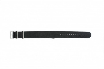 Horlogeband NATO UH13 Leder Zwart 22mm