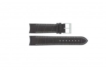 Nautica horlogeband A34510G Leder Donkerbruin 22mm + wit stiksel