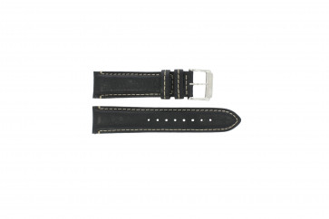 Festina horlogeband F16101/C Leder Zwart 22mm + wit stiksel