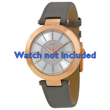 Horlogeband DKNY NY2296 Leder Grijs 10mm