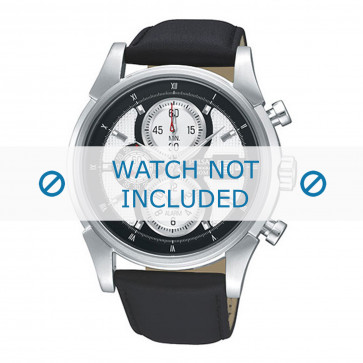 Pulsar horlogeband PF3939X1 / YM62 X227 / YM62 X228 Leder Zwart 22mm + zwart stiksel